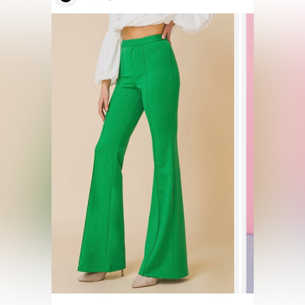 Green Flare Pants